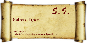 Sebes Igor névjegykártya