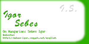 igor sebes business card